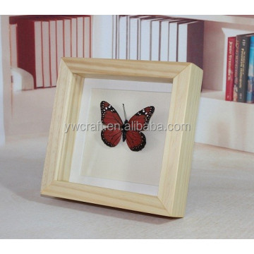 new design custom 5x7 3d deep Original wood shados box frame for butterfly specimen